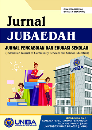 					View Vol. 4 No. 1 (2024): Jurnal Pengabdian dan Edukasi Sekolah (Jubaedah)
				